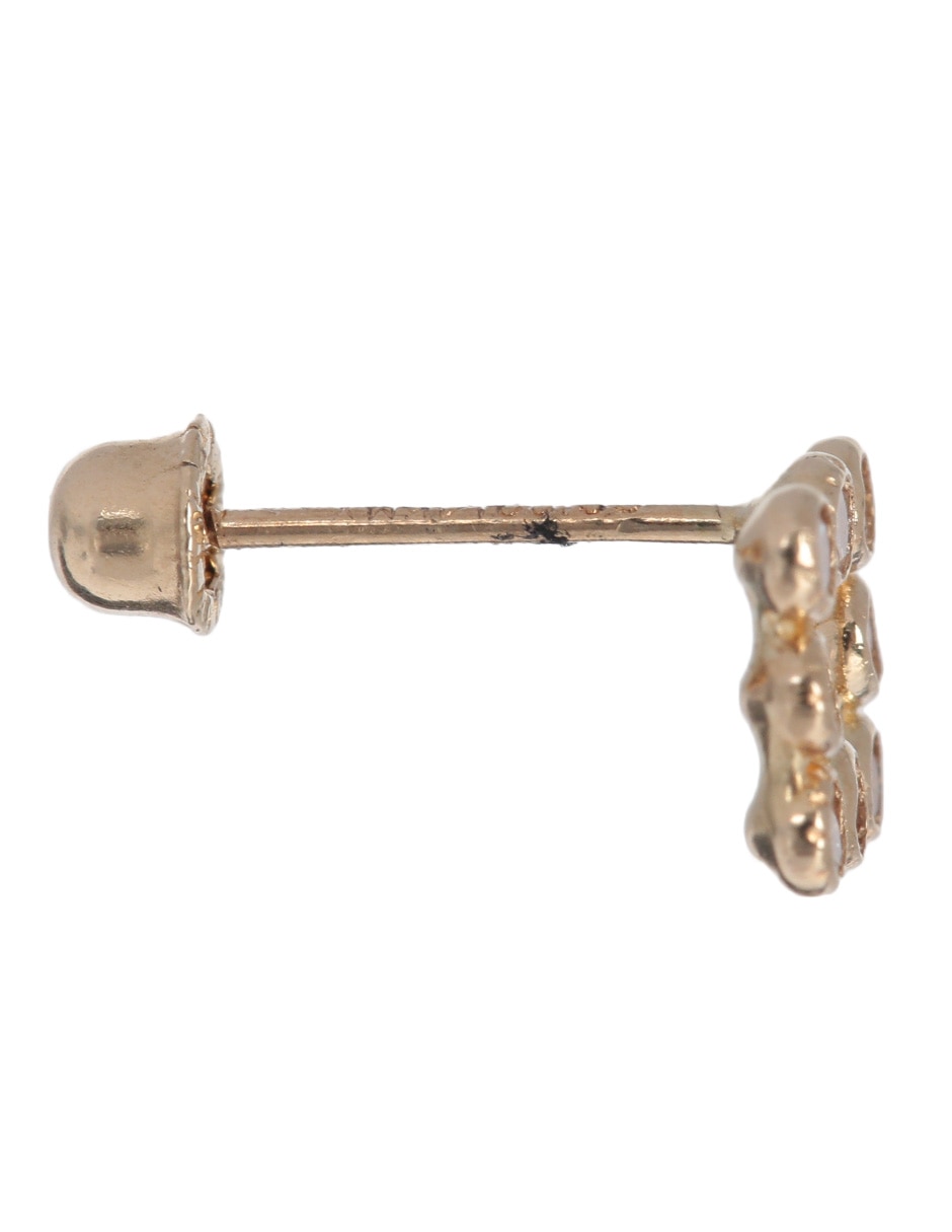 Broqueles cuadrados de oro 14 K con acabado diamantado 3