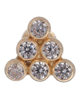 Broqueles triangulares de oro 14 K con acabado brillante