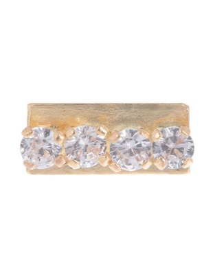 Broqueles rectangulares de oro 14 K con acabado brillante Broqueles rectangulares de oro 14 K con acabado brillante