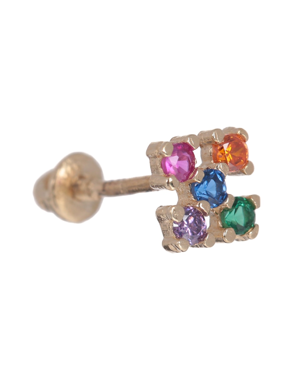 Broqueles de cruz de oro 14 K con acabado brillante 2