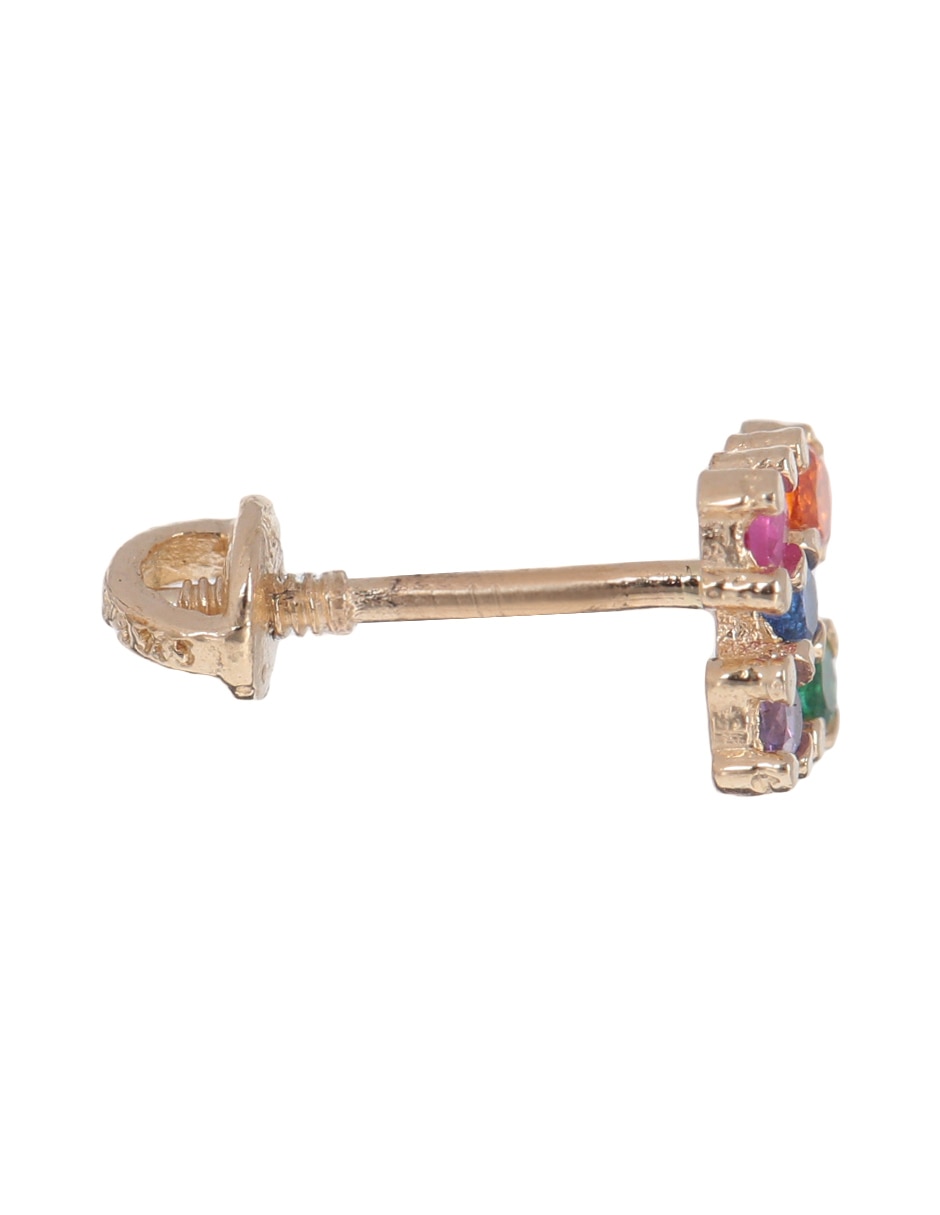 Broqueles de cruz de oro 14 K con acabado brillante 3
