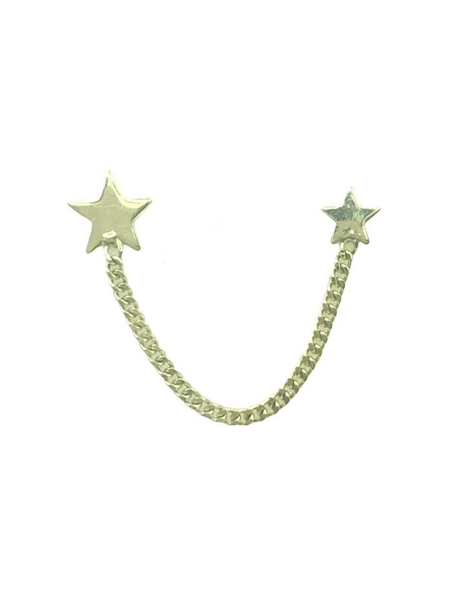 Piercing de estrella de oro con acabado brillante