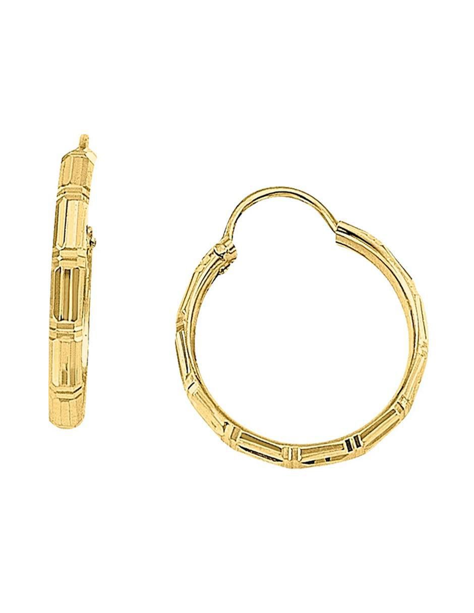 Aretes de aro de oro amarillo con acabado brillante Aretes de aro de oro amarillo con acabado brillante