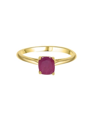 Anillo redondo 14 k de oro amarillo brillante