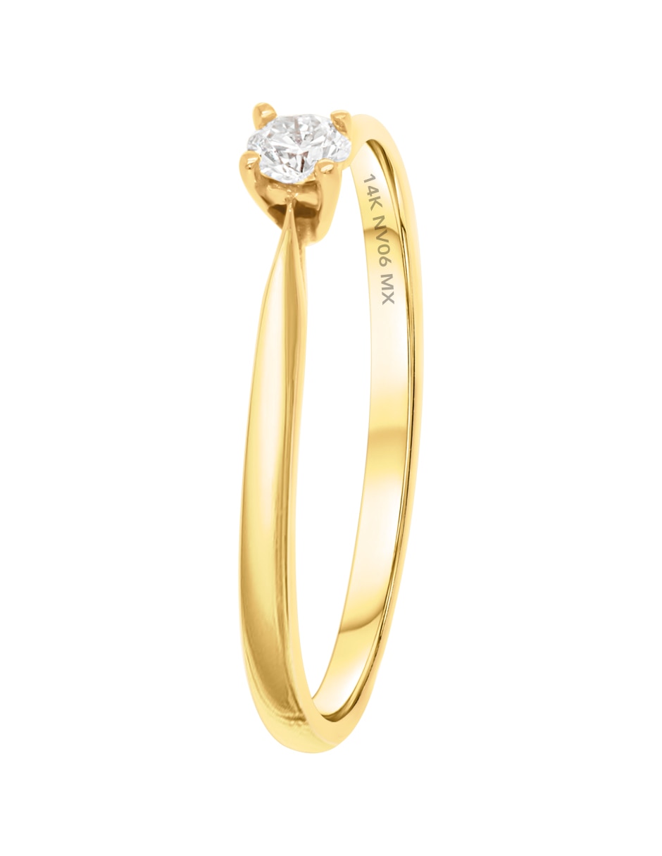 Solitario de oro 14 k Primavera Verano