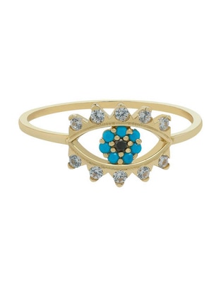 Anillo de ojo 14 k de oro zirconia brillante Anillo de ojo 14 k de oro zirconia brillante