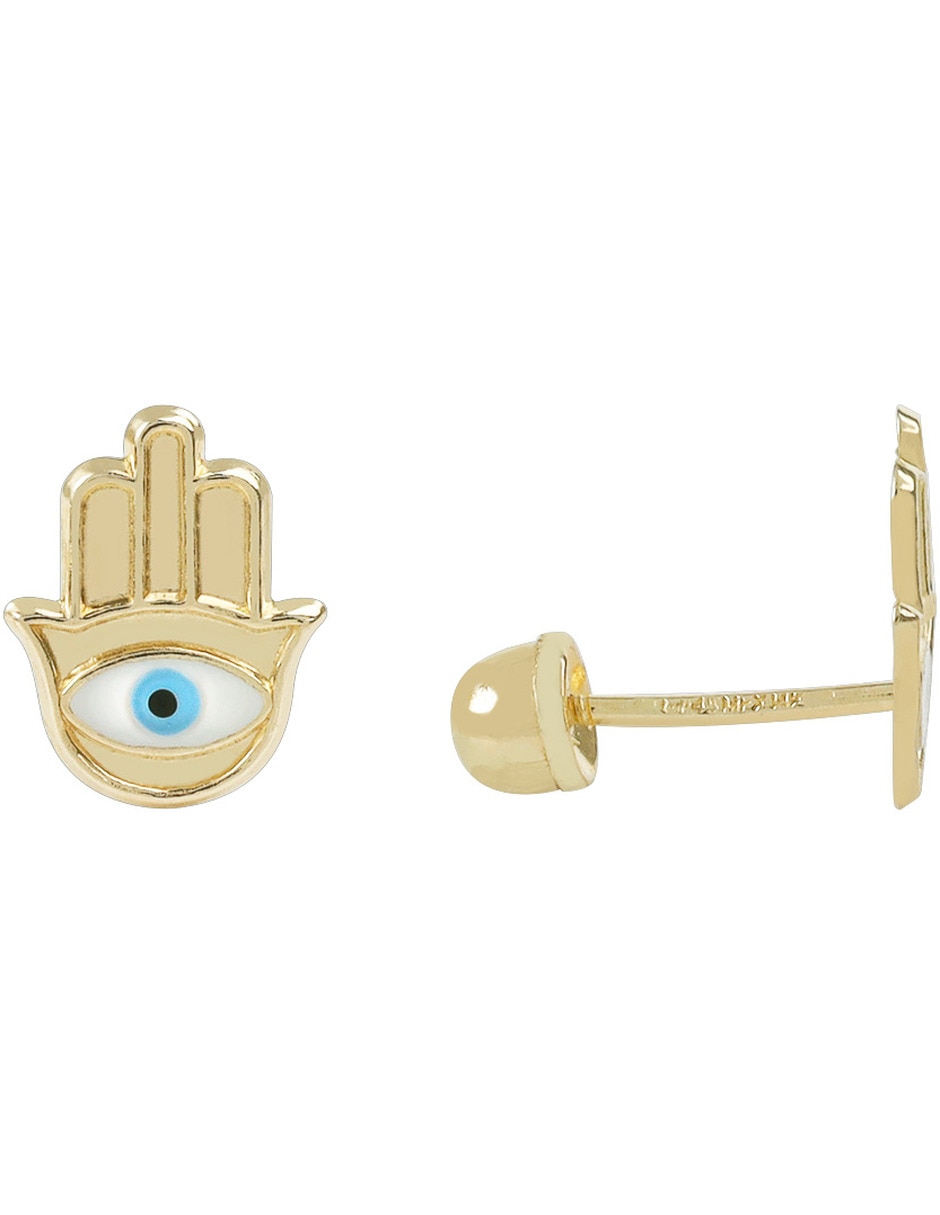 Broqueles de mano de oro amarillo 14 K zirconia 2