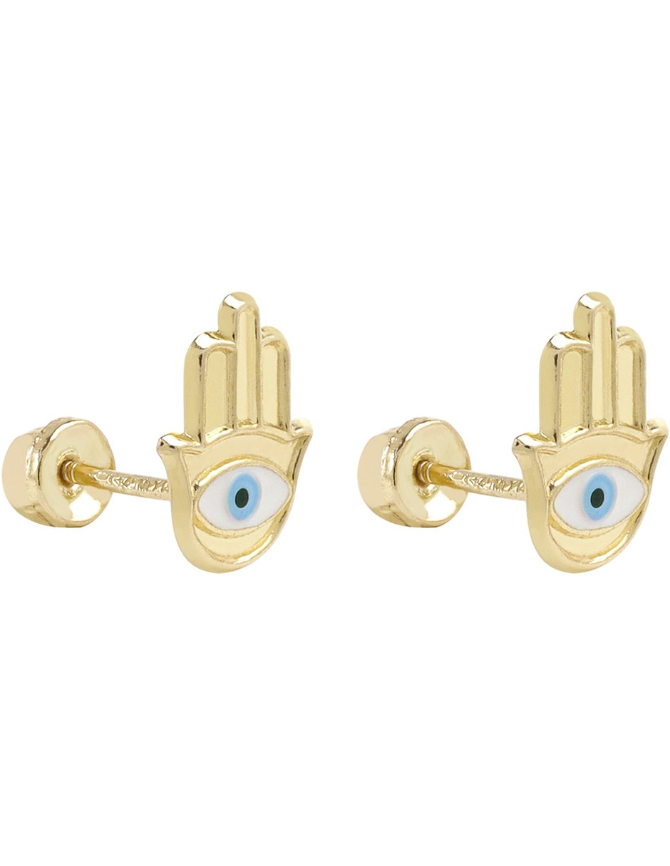 Broqueles de mano de oro amarillo 14 K zirconia 3