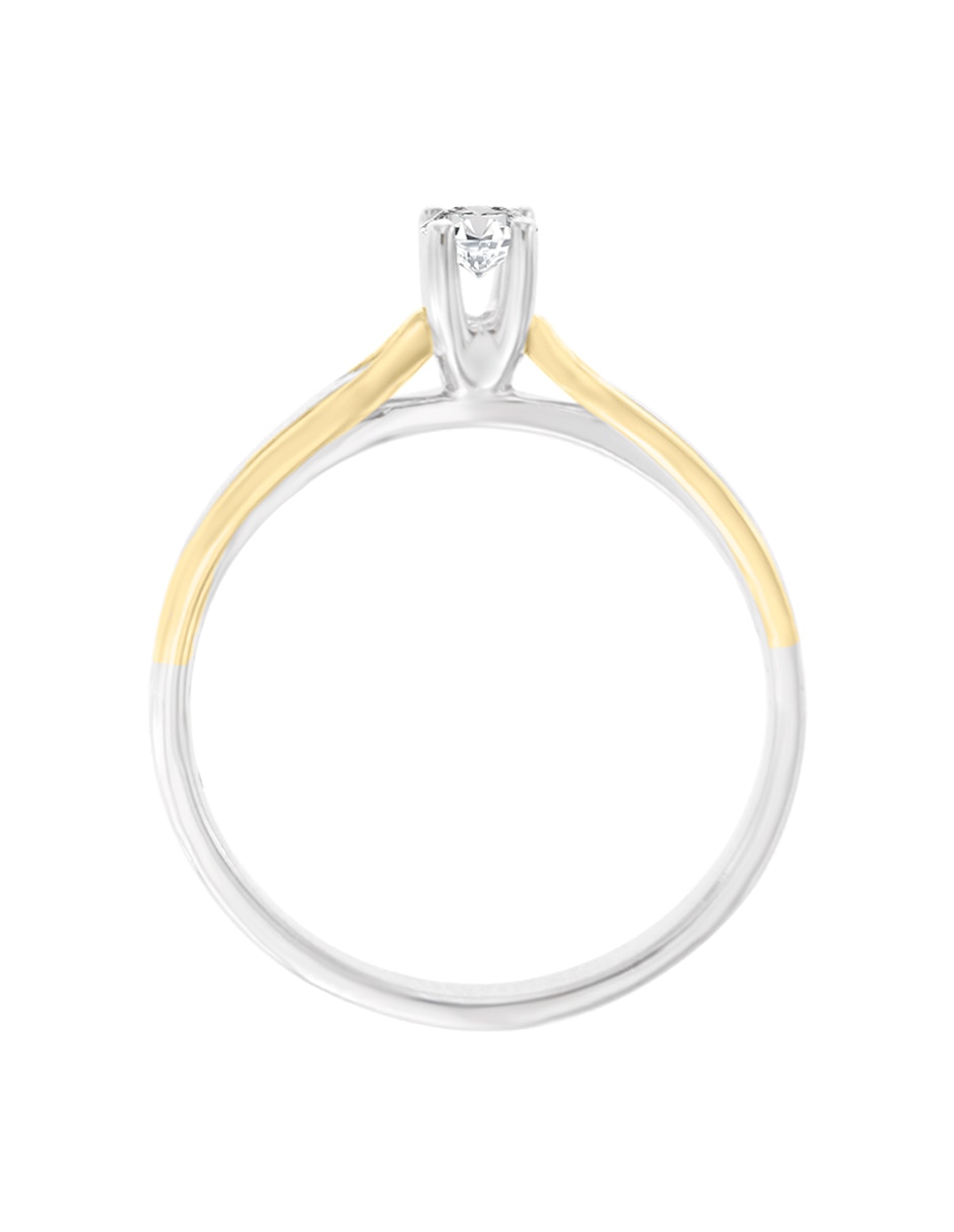 Anillo de compromiso de oro blanco 14 k Klamore Fabianne diamante