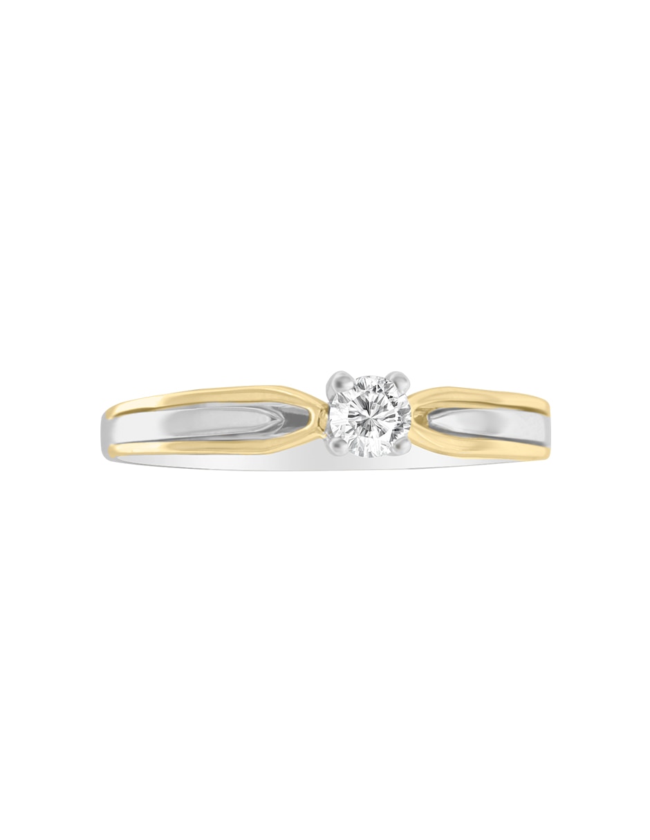 Anillo de compromiso de oro blanco 14 k Klamore Fabianne diamante