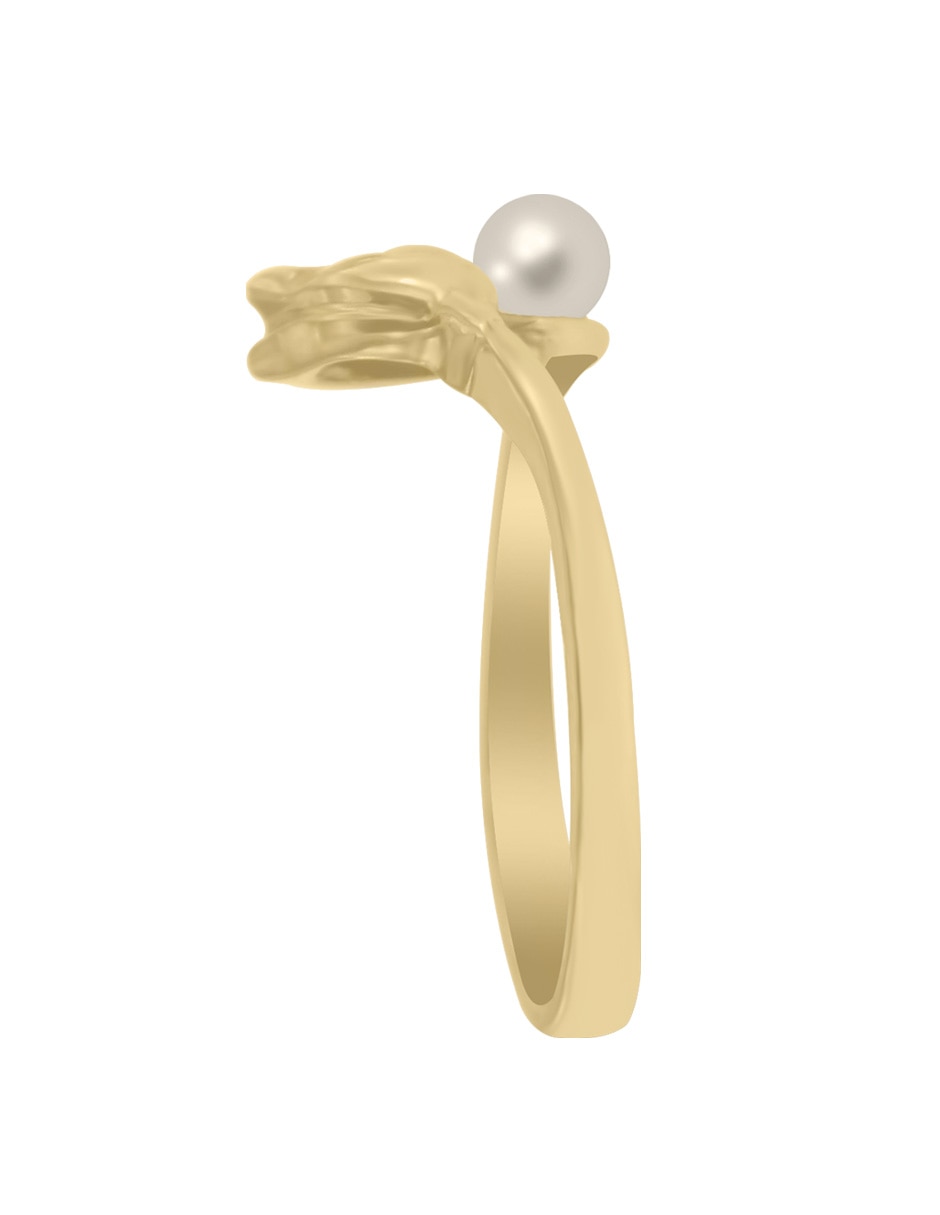 Anillo de flor Fianelli Tulipan de oro amarillo perla brillante 5