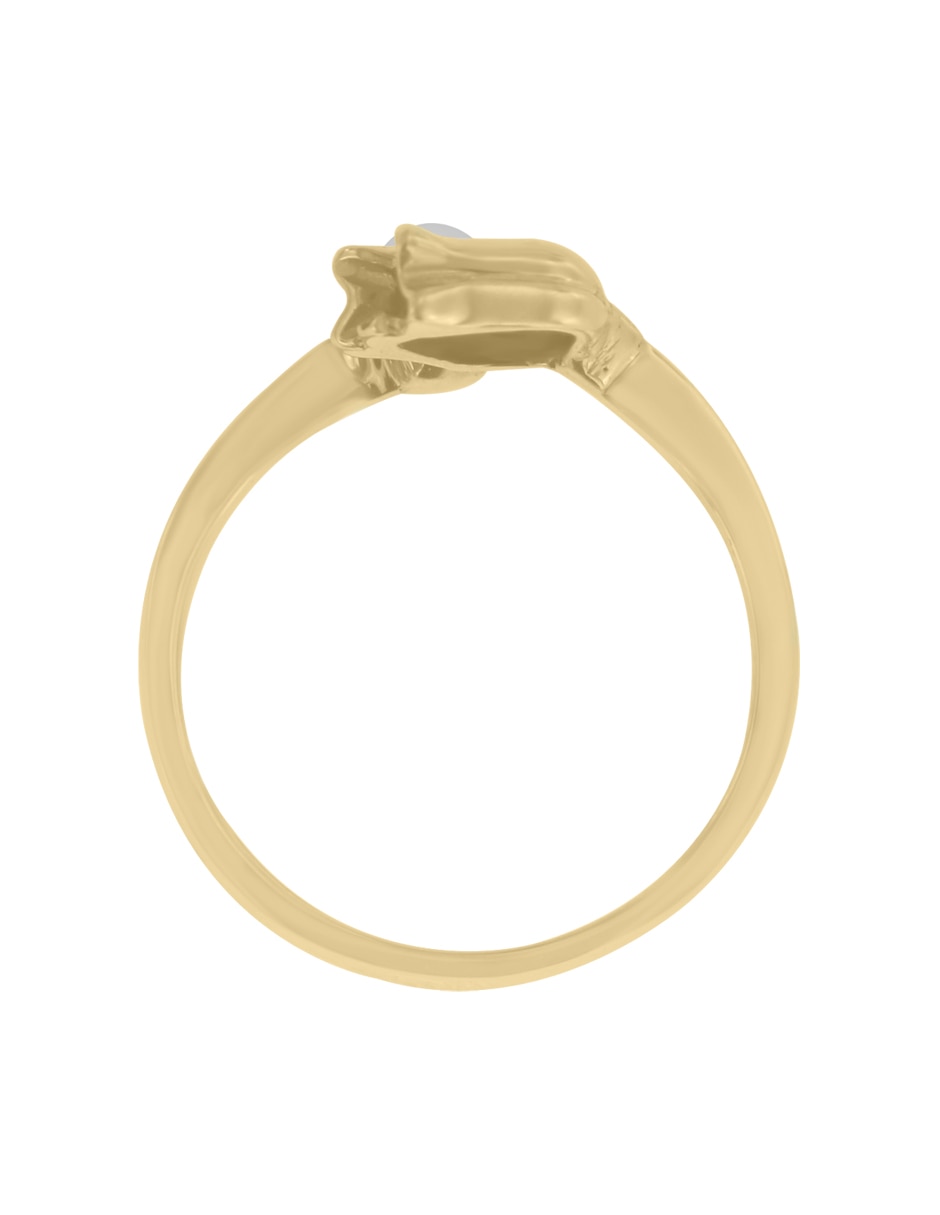 Anillo de flor Fianelli Tulipan de oro amarillo perla brillante 4