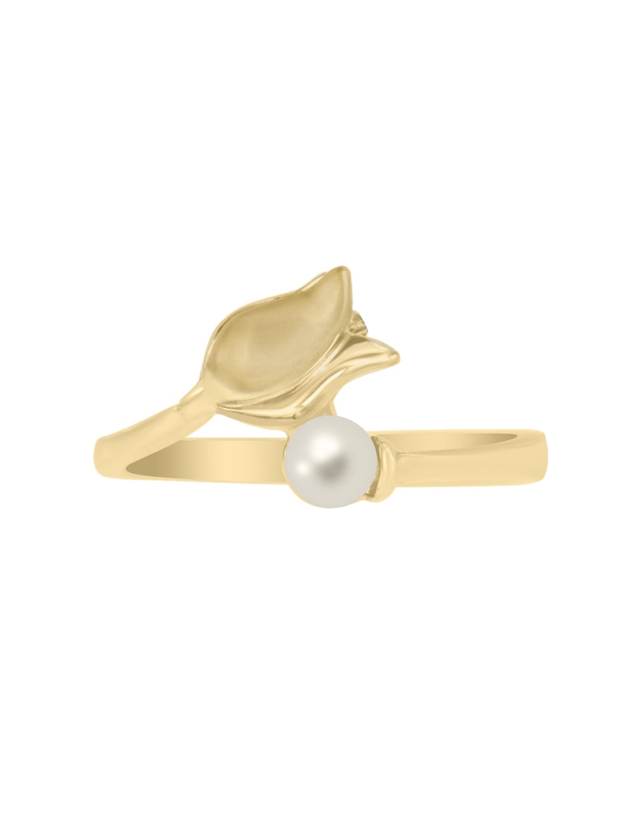 Anillo de flor Fianelli Tulipan de oro amarillo perla brillante 3