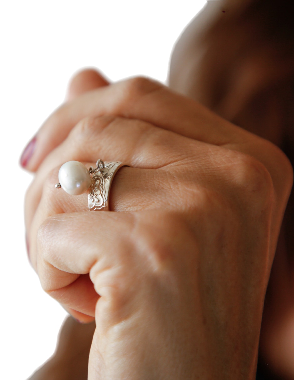 Anillo Perlas P 925 de plata perla pulido
