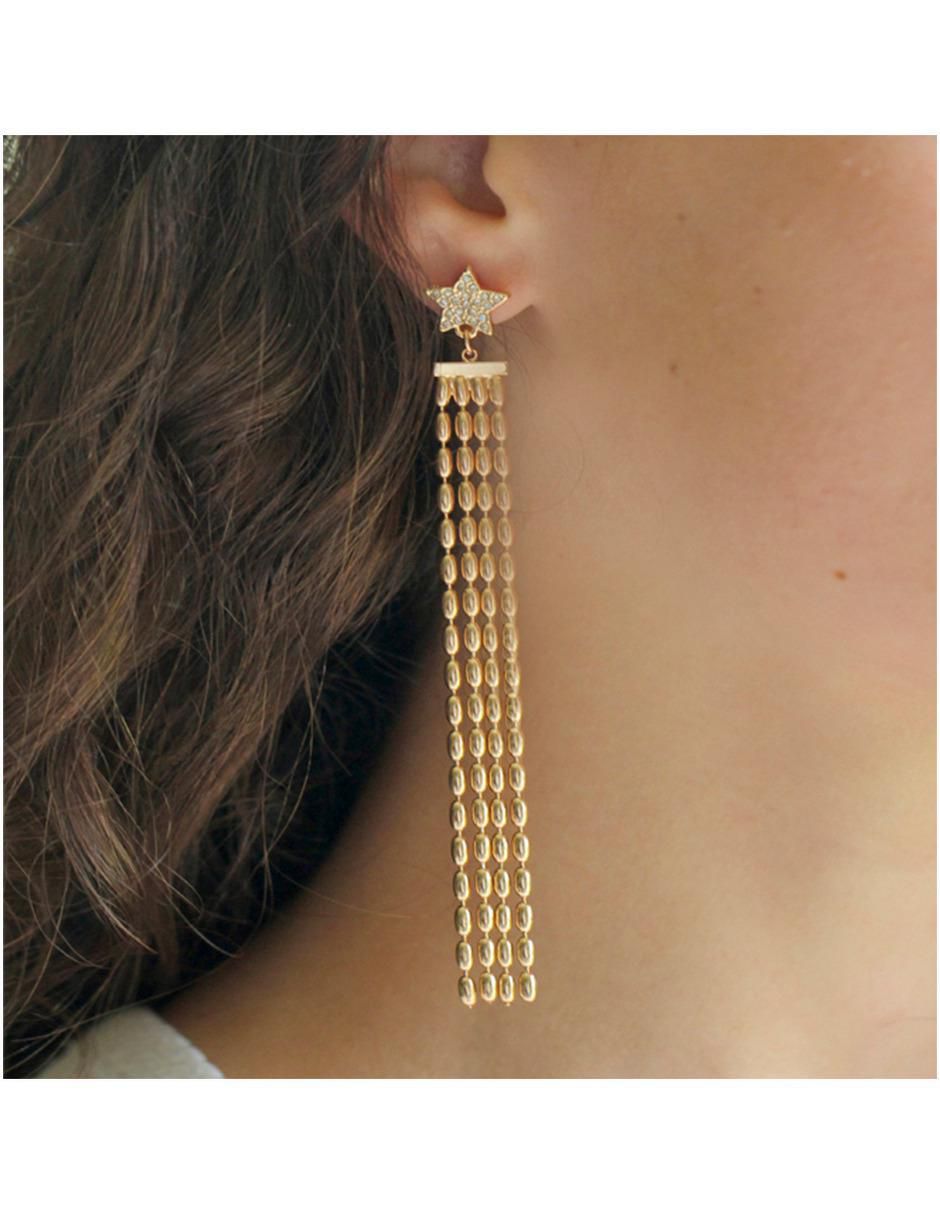 Aretes con acabado baño de oro 4