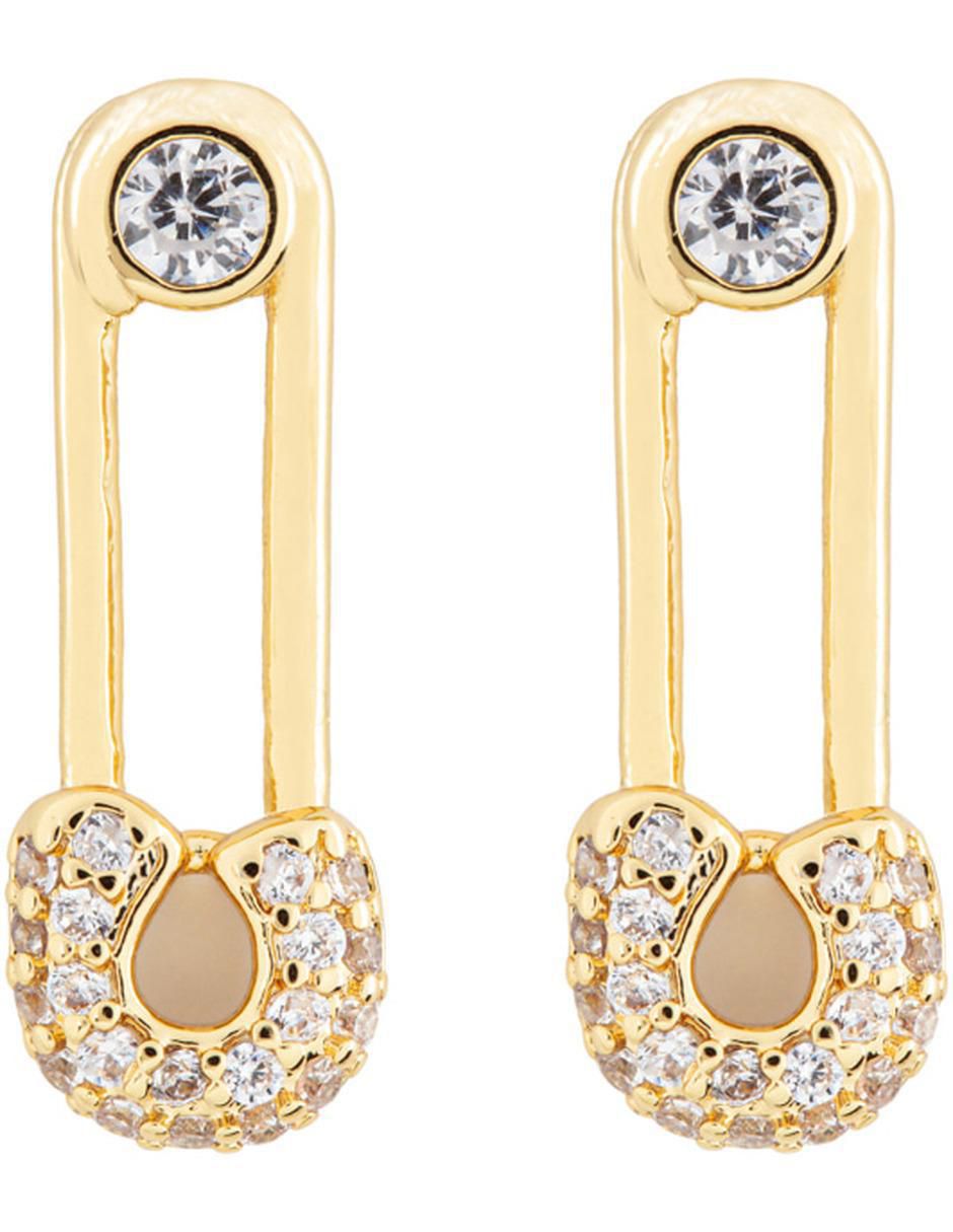 Aretes con acabado baño de oro