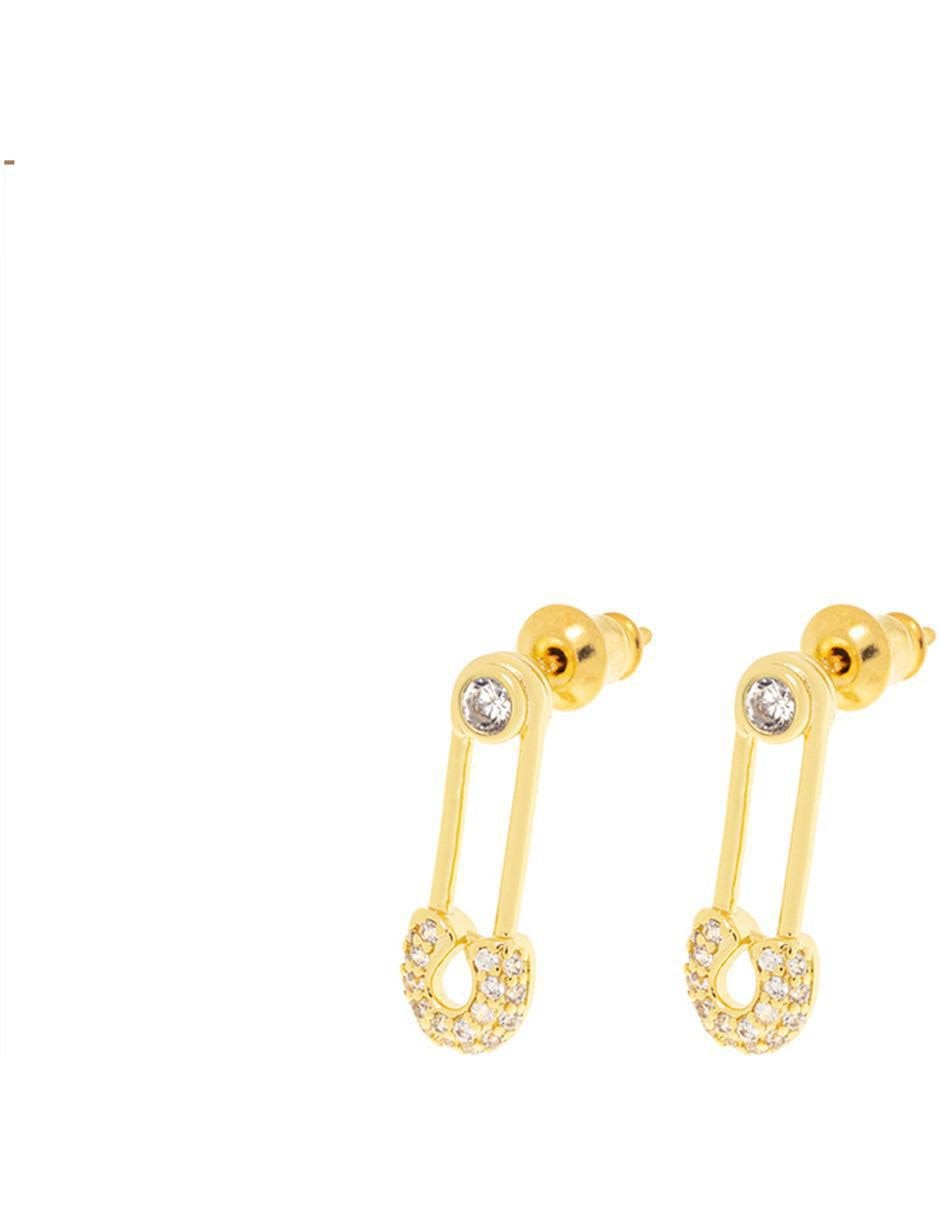 Aretes con acabado baño de oro 2