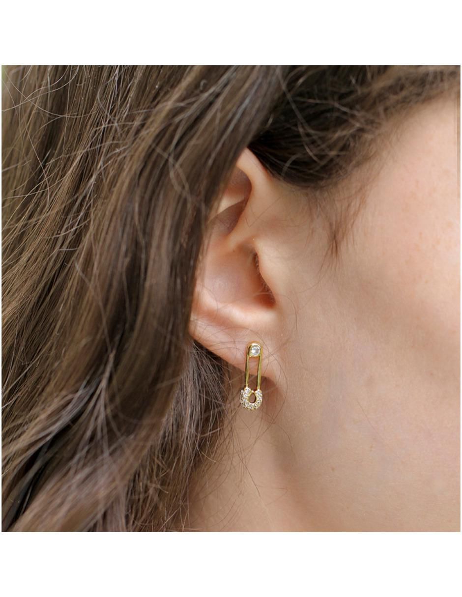 Aretes con acabado baño de oro 3