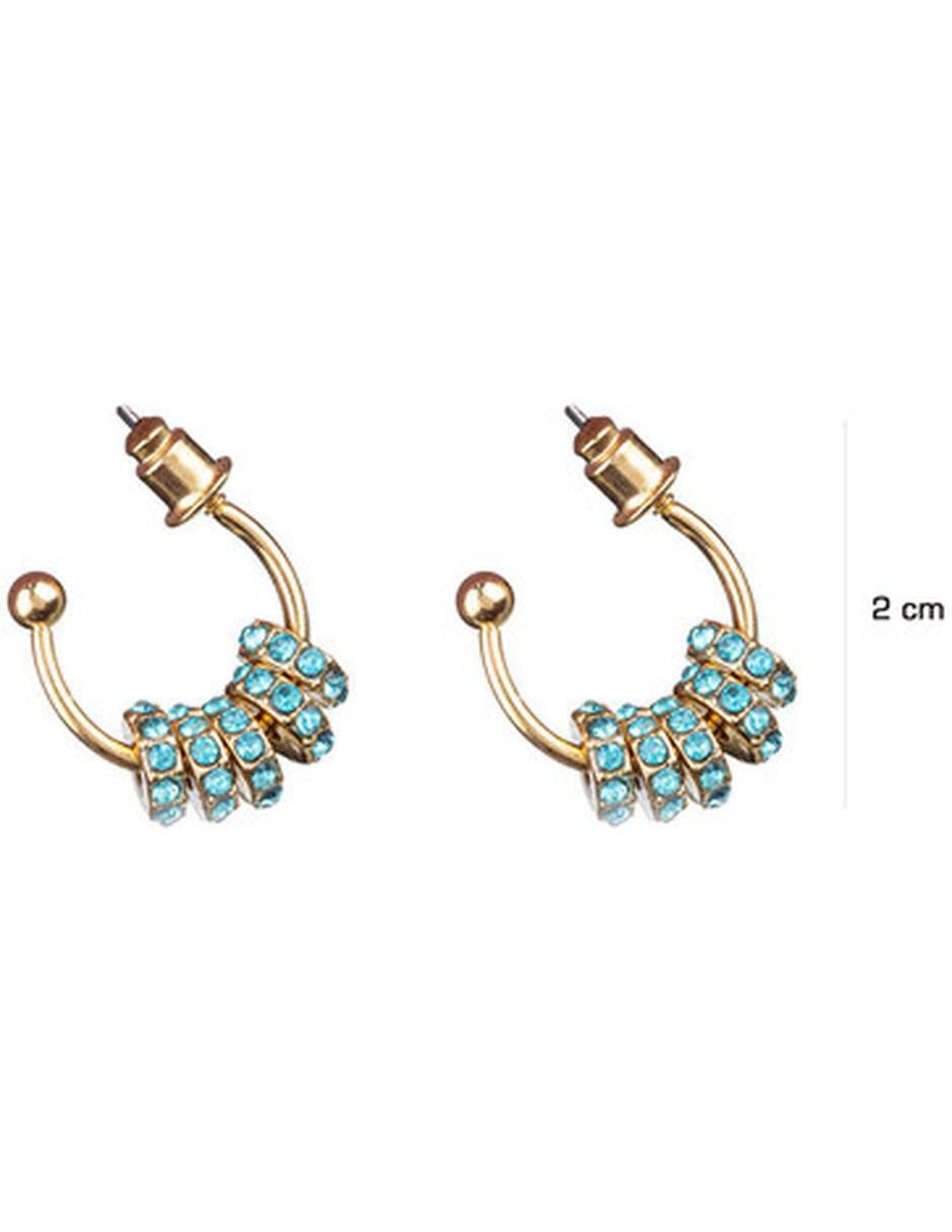 Arracadas con acabado baño de oro zirconia 3