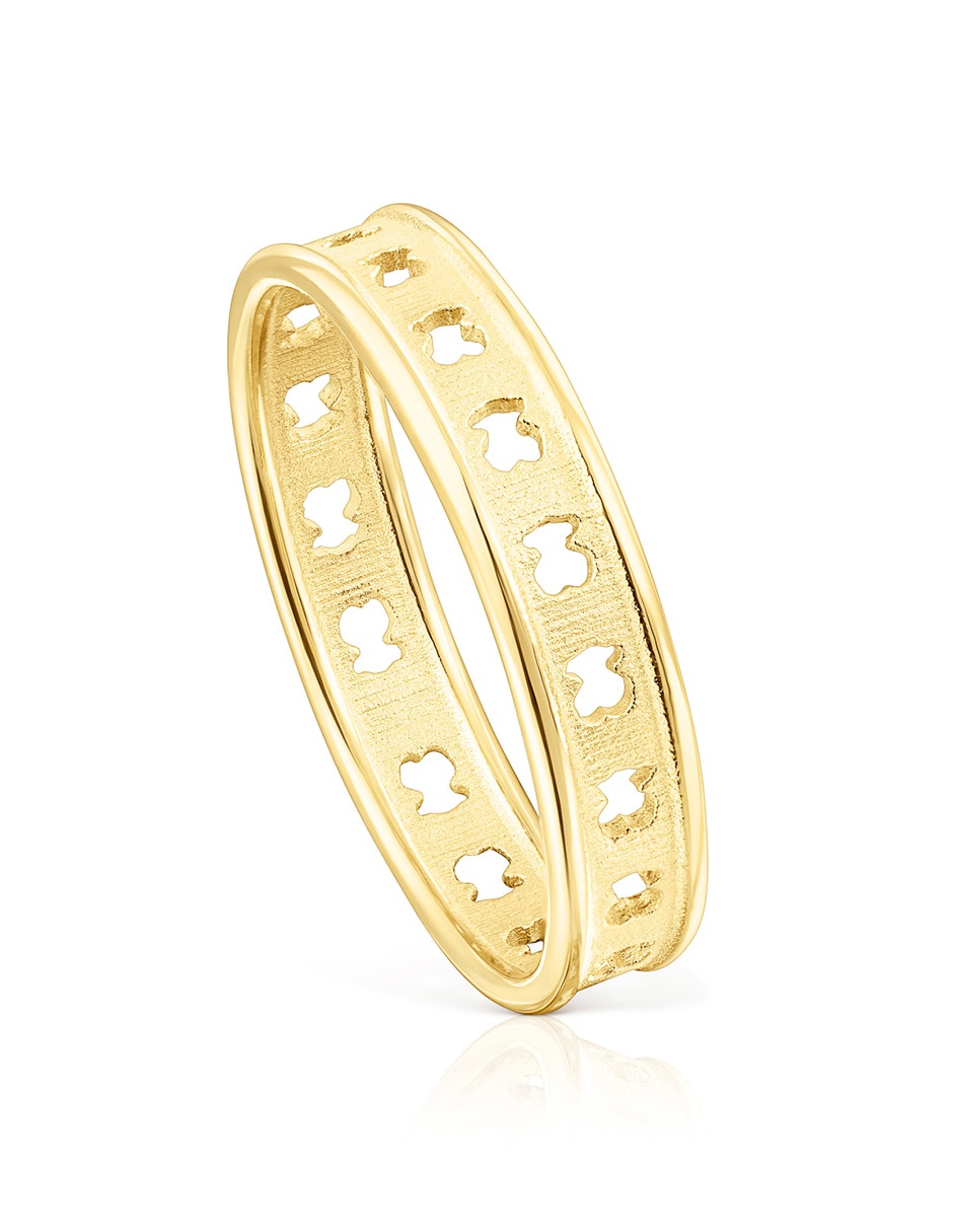 Anillo Bear Row P 925 de plata vermeil brillante