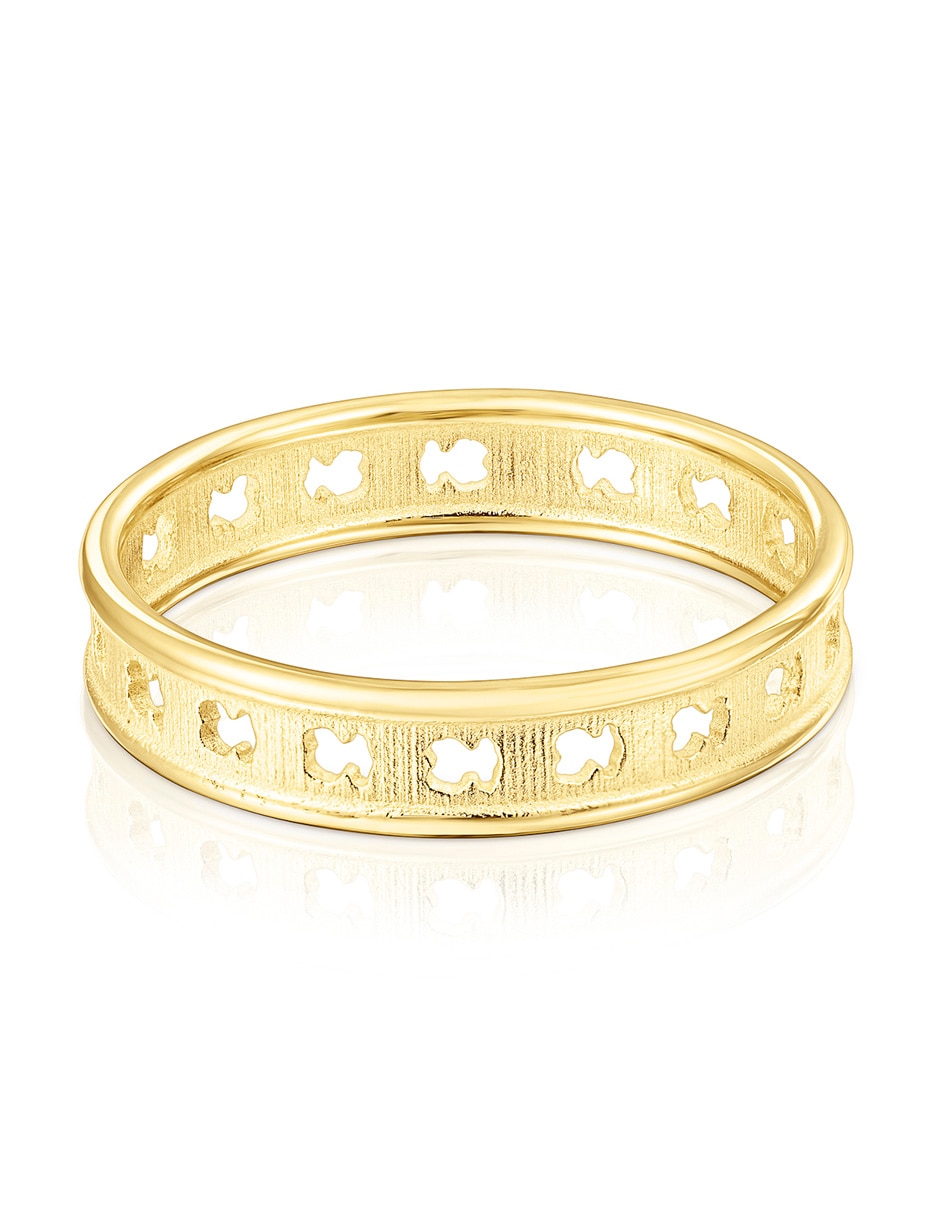 Anillo Bear Row P 925 de plata vermeil brillante