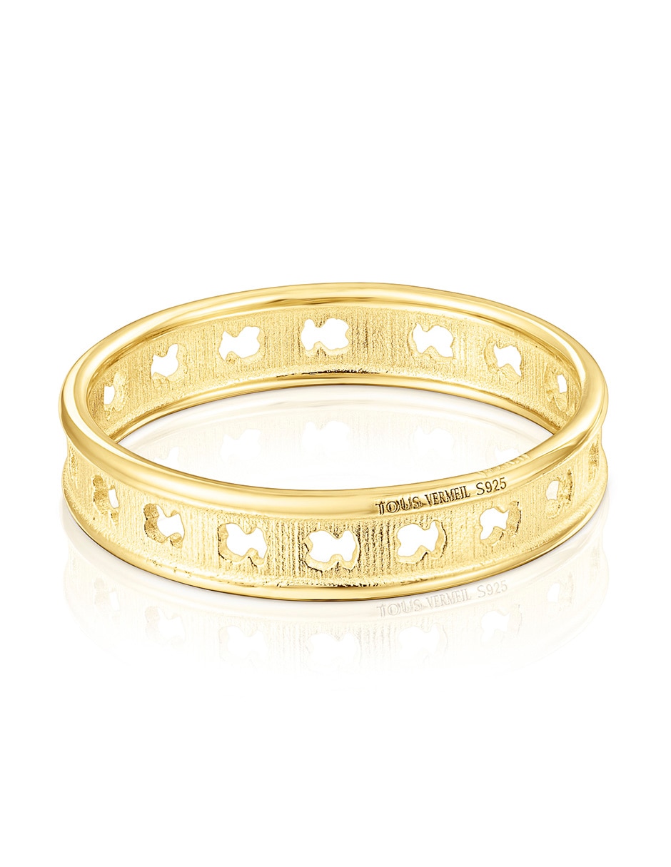 Anillo Bear Row P 925 de plata vermeil brillante