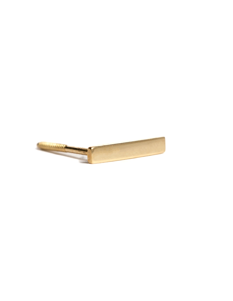 Piercing rectangular de oro amarillo 14 K con acabado brillante 2