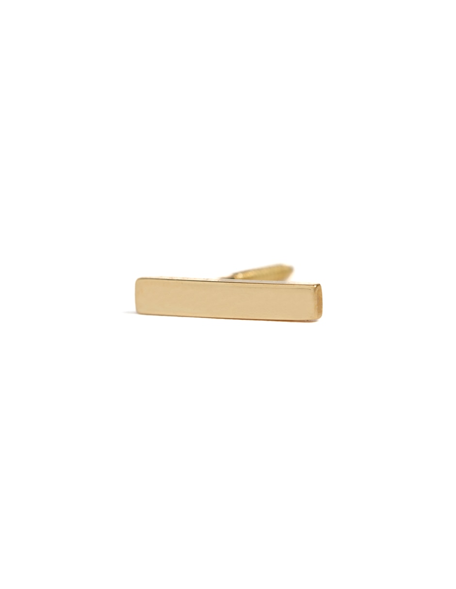 Piercing rectangular de oro amarillo 14 K con acabado brillante 3