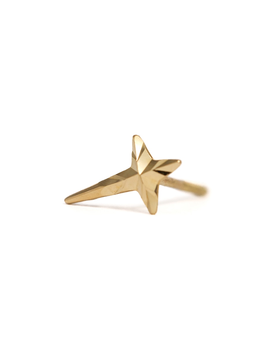 Piercing de cruz de oro amarillo 14 K con acabado brillante 2
