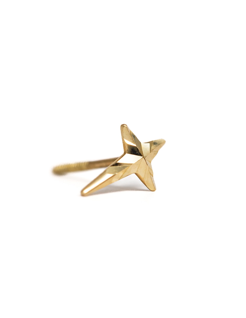 Piercing de cruz de oro amarillo 14 K con acabado brillante 3