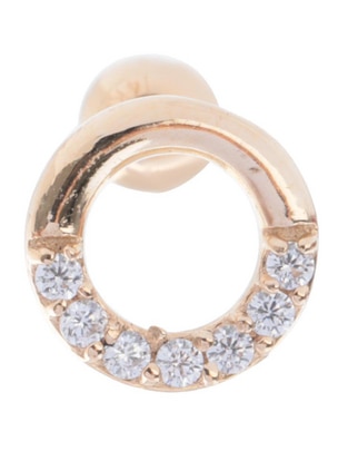 Piercing redondo de oro amarillo 14 K con acabado brillante