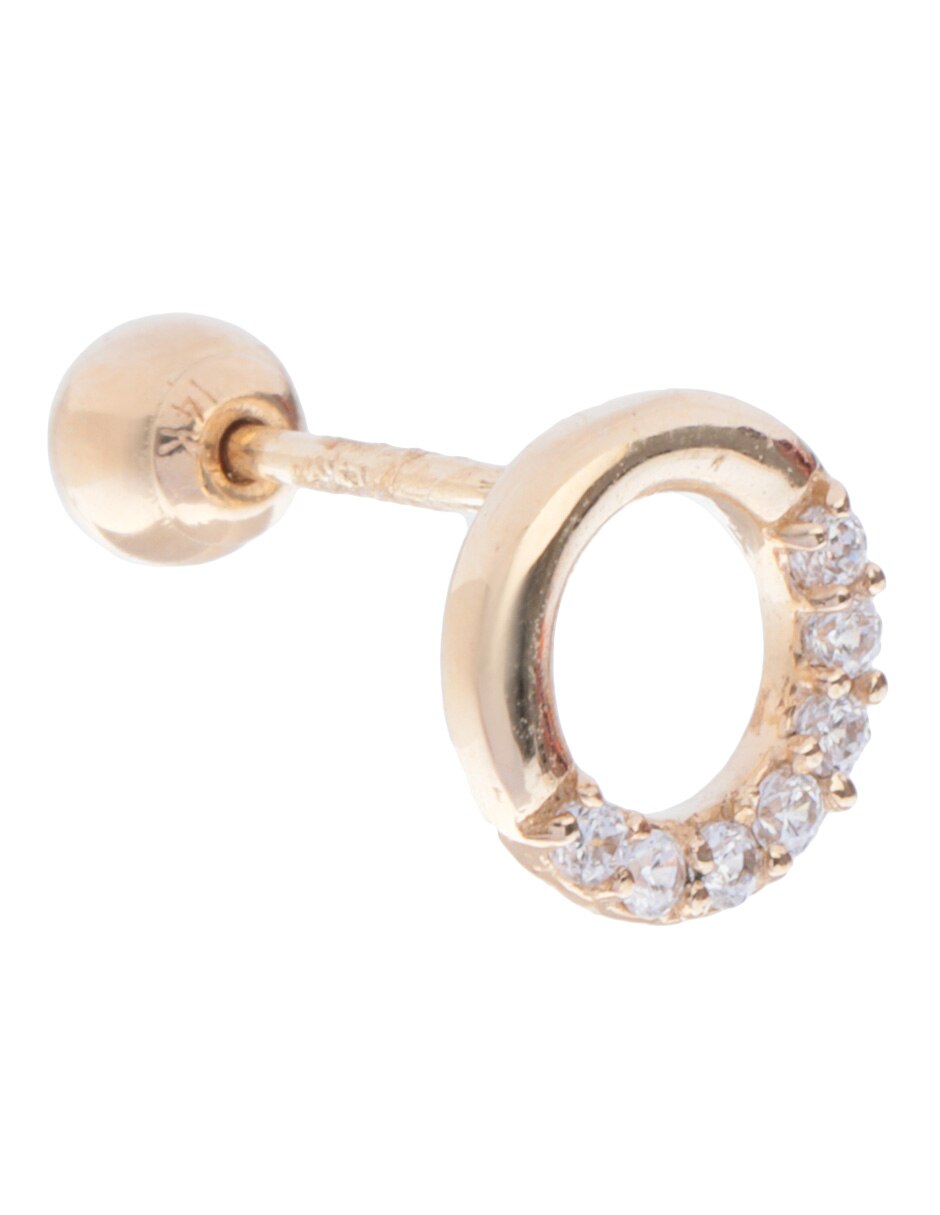 Piercing redondo de oro amarillo 14 K con acabado brillante 2