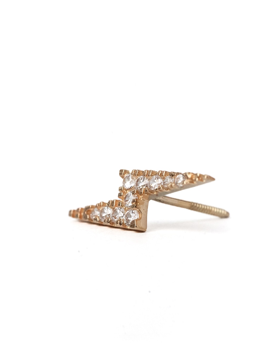 Piercing de rayo de oro amarillo 14 K con acabado brillante 2