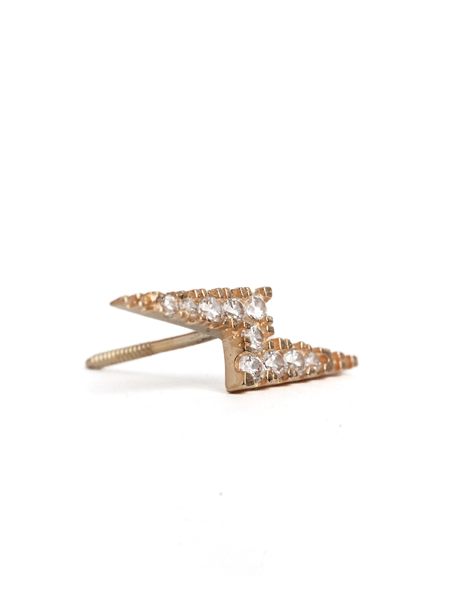 Piercing de rayo de oro amarillo 14 K con acabado brillante 3