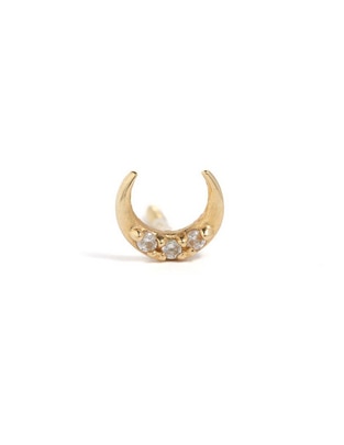 Piercing de luna de oro amarillo 14 K con acabado brillante