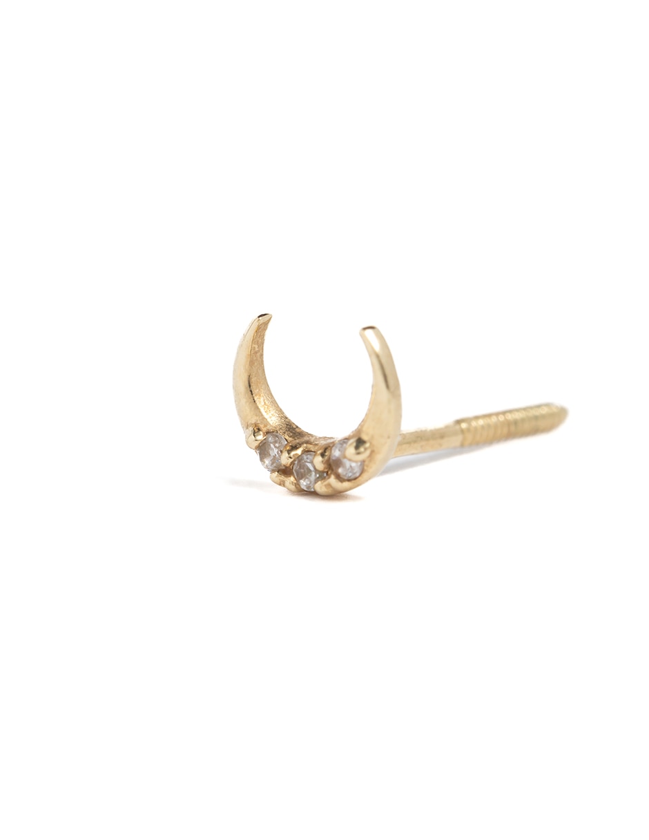 Piercing de luna de oro amarillo 14 K con acabado brillante 2