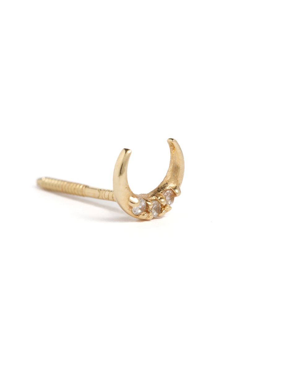 Piercing de luna de oro amarillo 14 K con acabado brillante 3