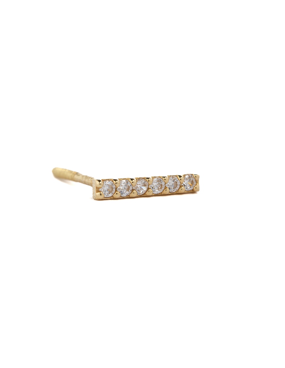 Piercing rectangular de oro amarillo 14 K con acabado brillante 3