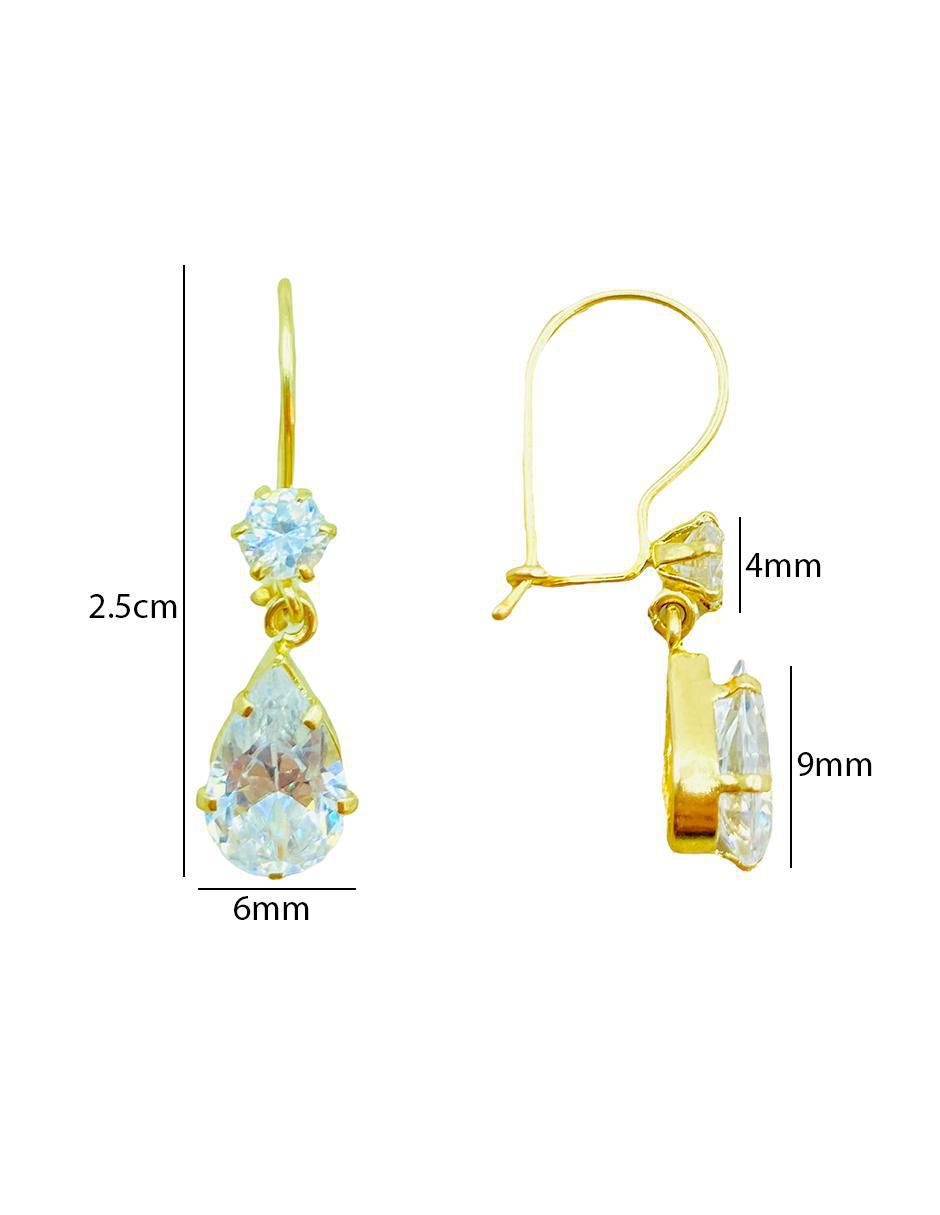 Aretes de oro amarillo 10 K con acabado brillante 3