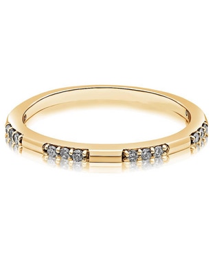 Anillo redondo 14 k de oro diamante brillante