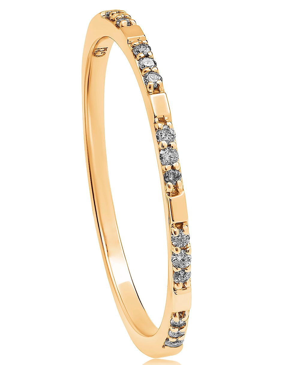 Anillo redondo 14 k de oro diamante brillante 4