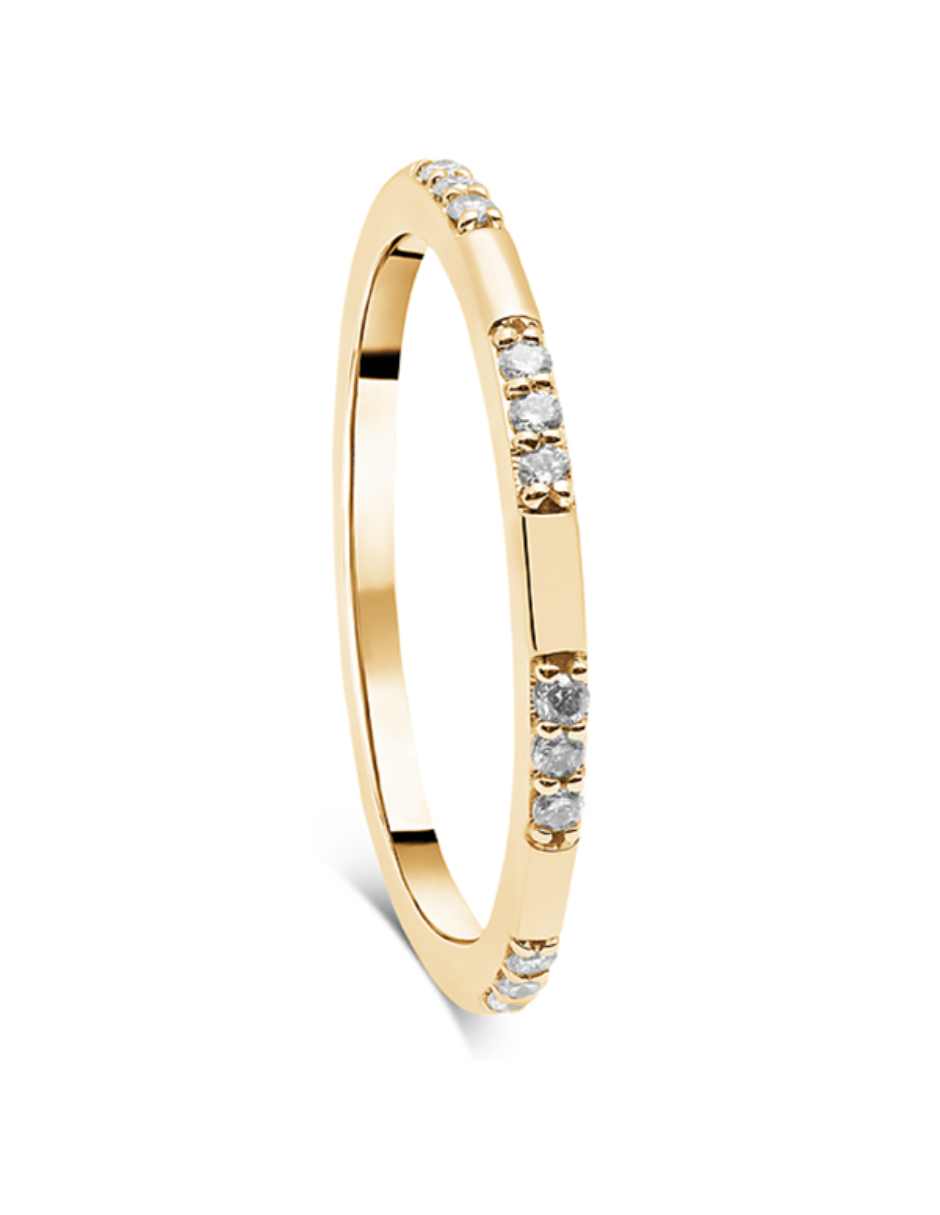 Anillo redondo 14 k de oro diamante brillante 3
