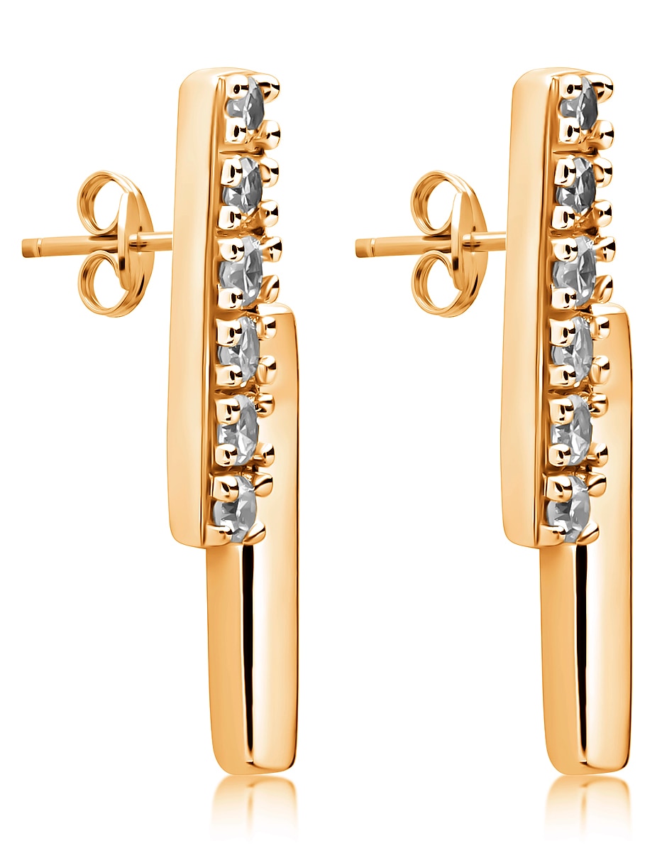 Broqueles de oro blanco 14 K con acabado pavé diamante