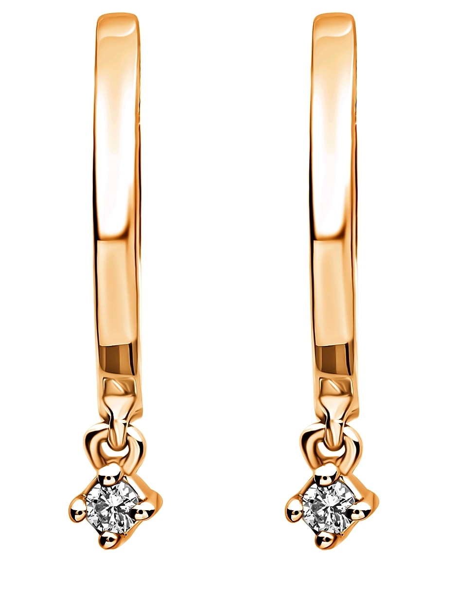 Broqueles de oro blanco 14 K con acabado pavé diamante 2