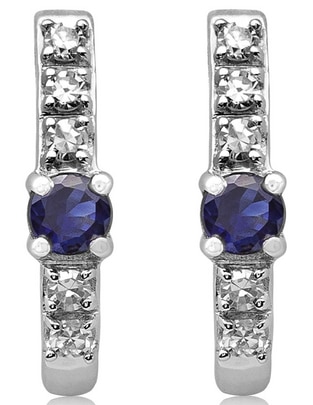 Broqueles de oro blanco 14 K con acabado pavé diamante 1