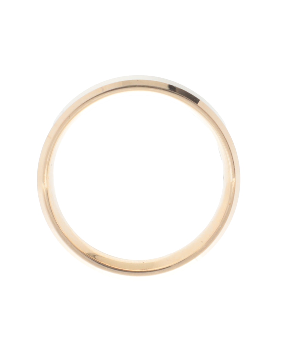Anillo redondo 14 k de oro amarillo brillante 4