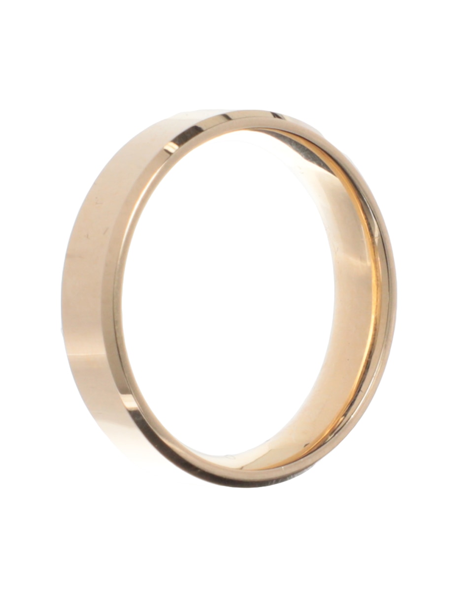 Anillo redondo 14 k de oro amarillo brillante 3