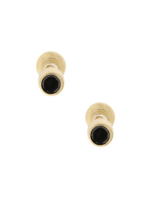 Broqueles de oro amarillo 14 K con acabado brillante cristal
