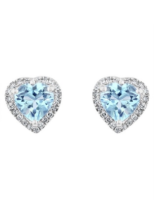 Broqueles de corazón de oro 14 K diamante