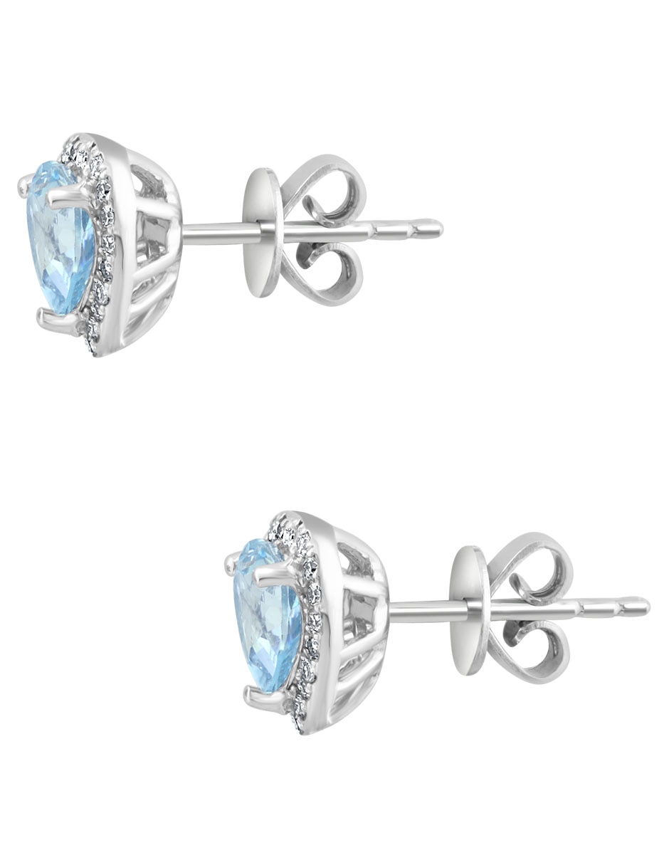 Broqueles de corazón de oro 14 K diamante 3